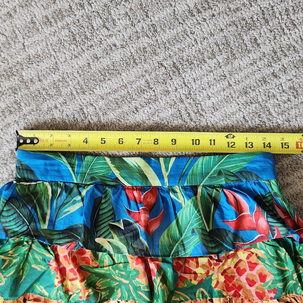 FARM Rio Tropical Mixed Prints Multi-Layered Midi Skirt size M - Picture 5 of 11